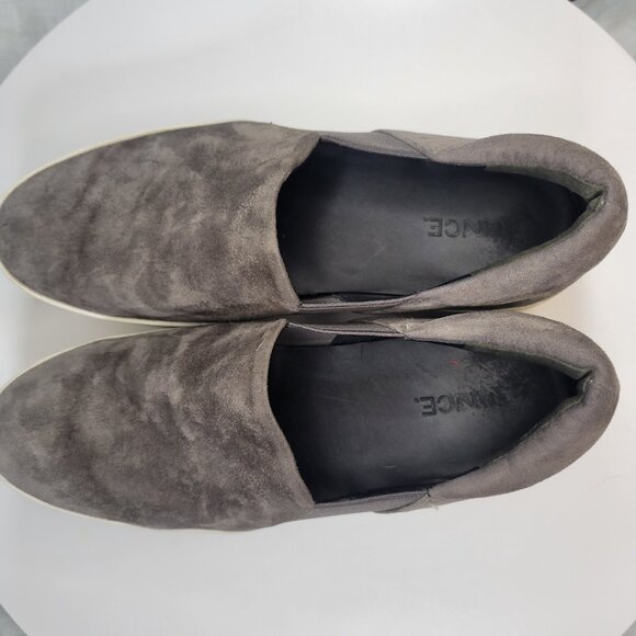 Vince Warren Slip On Microsuede Platform Flat Sneakers Gray Womens Size 8 - Picture 8 of 9